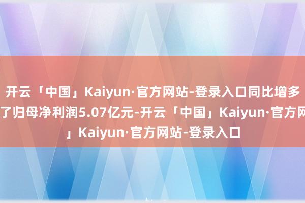 开云「中国」Kaiyun·官方网站-登录入口同比增多17.81%；罢了归母净利润5.07亿元-开云「