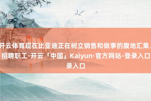 开云体育现在比亚迪正在树立销售和做事的腹地汇集、招聘职工-开云「中国」Kaiyun·官方网站-登录入
