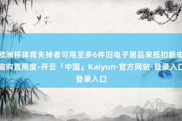 欧洲杯体育失掉者可用至多6件旧电子居品来抵扣新电脑购置用度-开云「中国」Kaiyun·官方网站-登录