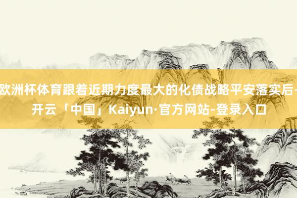 欧洲杯体育跟着近期力度最大的化债战略平安落实后-开云「中国」Kaiyun·官方网站-登录入口