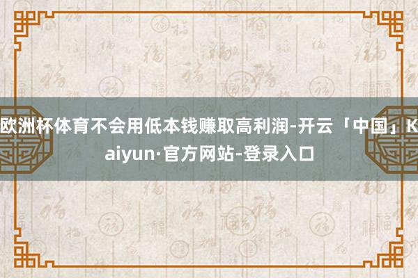 欧洲杯体育不会用低本钱赚取高利润-开云「中国」Kaiyun·官方网站-登录入口