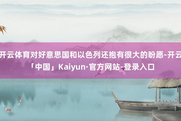 开云体育对好意思国和以色列还抱有很大的盼愿-开云「中国」Kaiyun·官方网站-登录入口