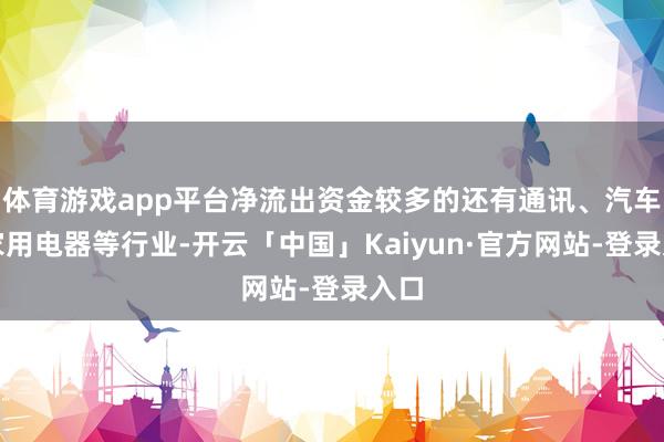 体育游戏app平台净流出资金较多的还有通讯、汽车、家用电器等行业-开云「中国」Kaiyun·官方网站-登录入口