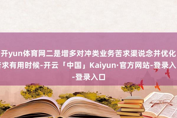 开yun体育网二是增多对冲类业务苦求渠说念并优化苦求有用时候-开云「中国」Kaiyun·官方网站-登录入口