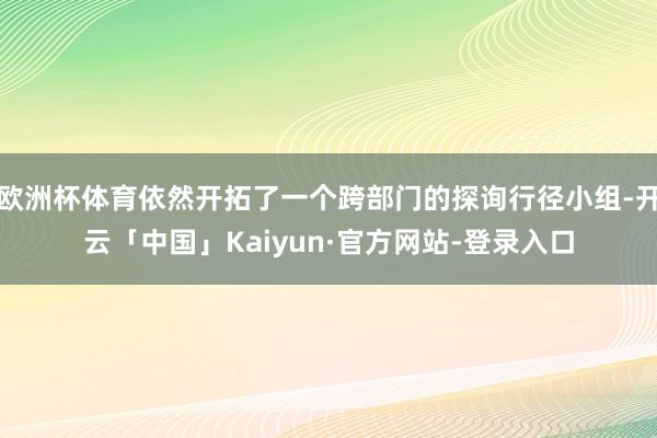 欧洲杯体育依然开拓了一个跨部门的探询行径小组-开云「中国」Kaiyun·官方网站-登录入口