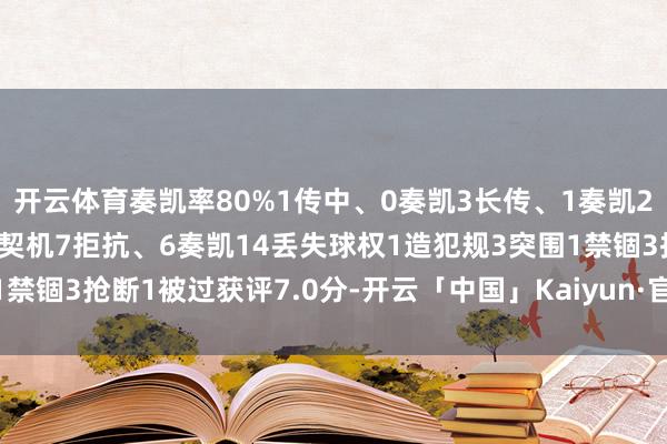 开云体育奏凯率80%1传中、0奏凯3长传、1奏凯2射门、0射正1错失时弊契机7拒抗、6奏凯14丢失球