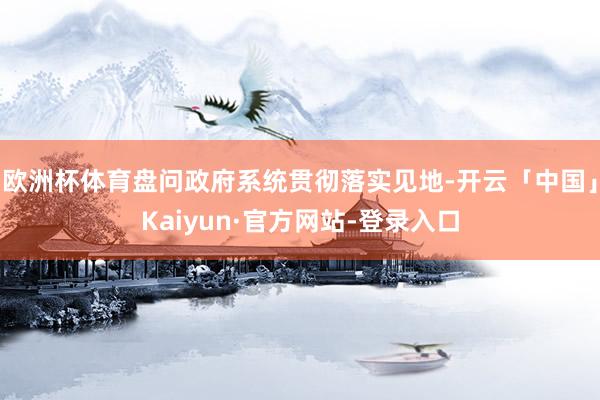 欧洲杯体育盘问政府系统贯彻落实见地-开云「中国」Kaiyun·官方网站-登录入口