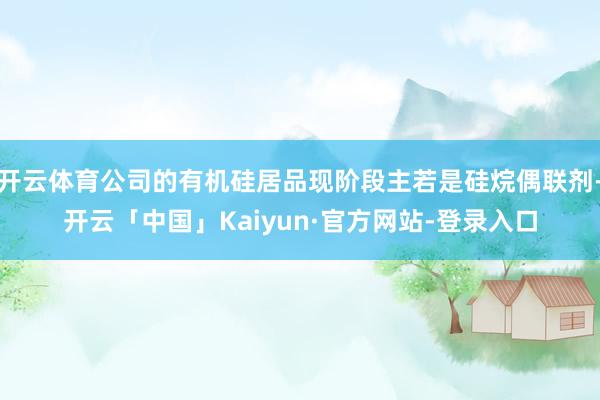 开云体育公司的有机硅居品现阶段主若是硅烷偶联剂-开云「中国」Kaiyun·官方网站-登录入口