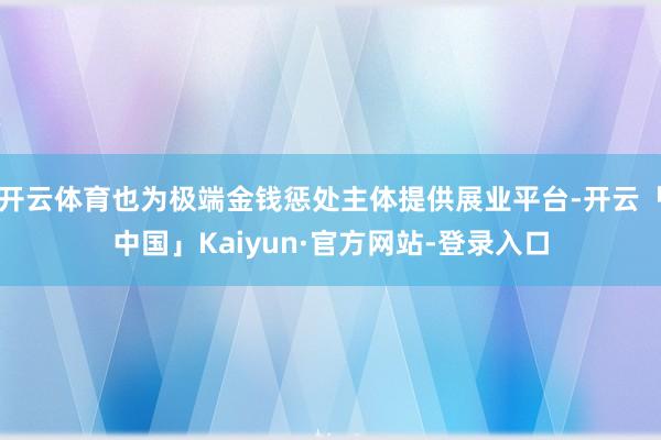 开云体育也为极端金钱惩处主体提供展业平台-开云「中国」Kaiyun·官方网站-登录入口