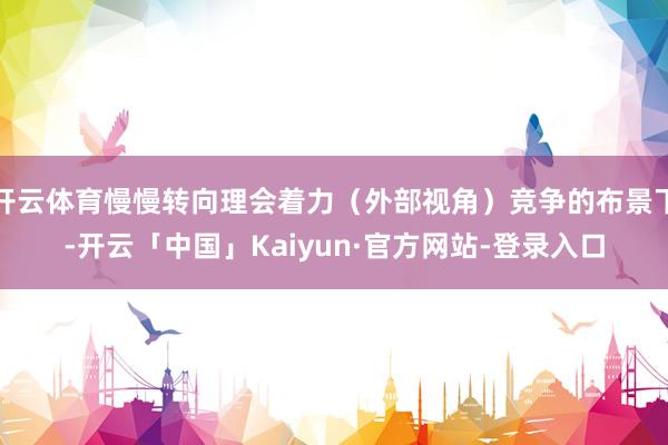 开云体育慢慢转向理会着力（外部视角）竞争的布景下-开云「中国」Kaiyun·官方网站-登录入口
