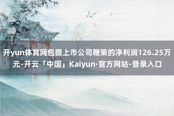 开yun体育网包摄上市公司鞭策的净利润126.25万元-开云「中国」Kaiyun·官方网站-登录入口