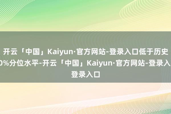 开云「中国」Kaiyun·官方网站-登录入口低于历史50%分位水平-开云「中国」Kaiyun·官方网站-登录入口