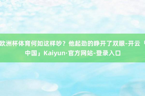 欧洲杯体育何如这样吵？他起劲的睁开了双眼-开云「中国」Kaiyun·官方网站-登录入口